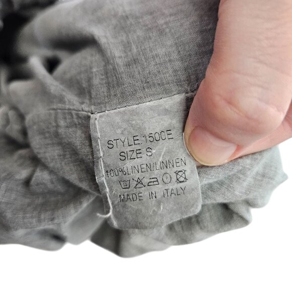 Tempo Paris Pull On Linen Womens‎ Relaxed Fit Gray Pants Size S Lagenlook - Picture 6 of 11